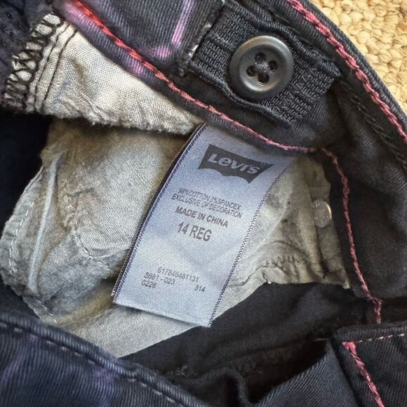 Levi's Denim Leggings Black and Pink Tie-Dye Jeans - Picture 6 of 9